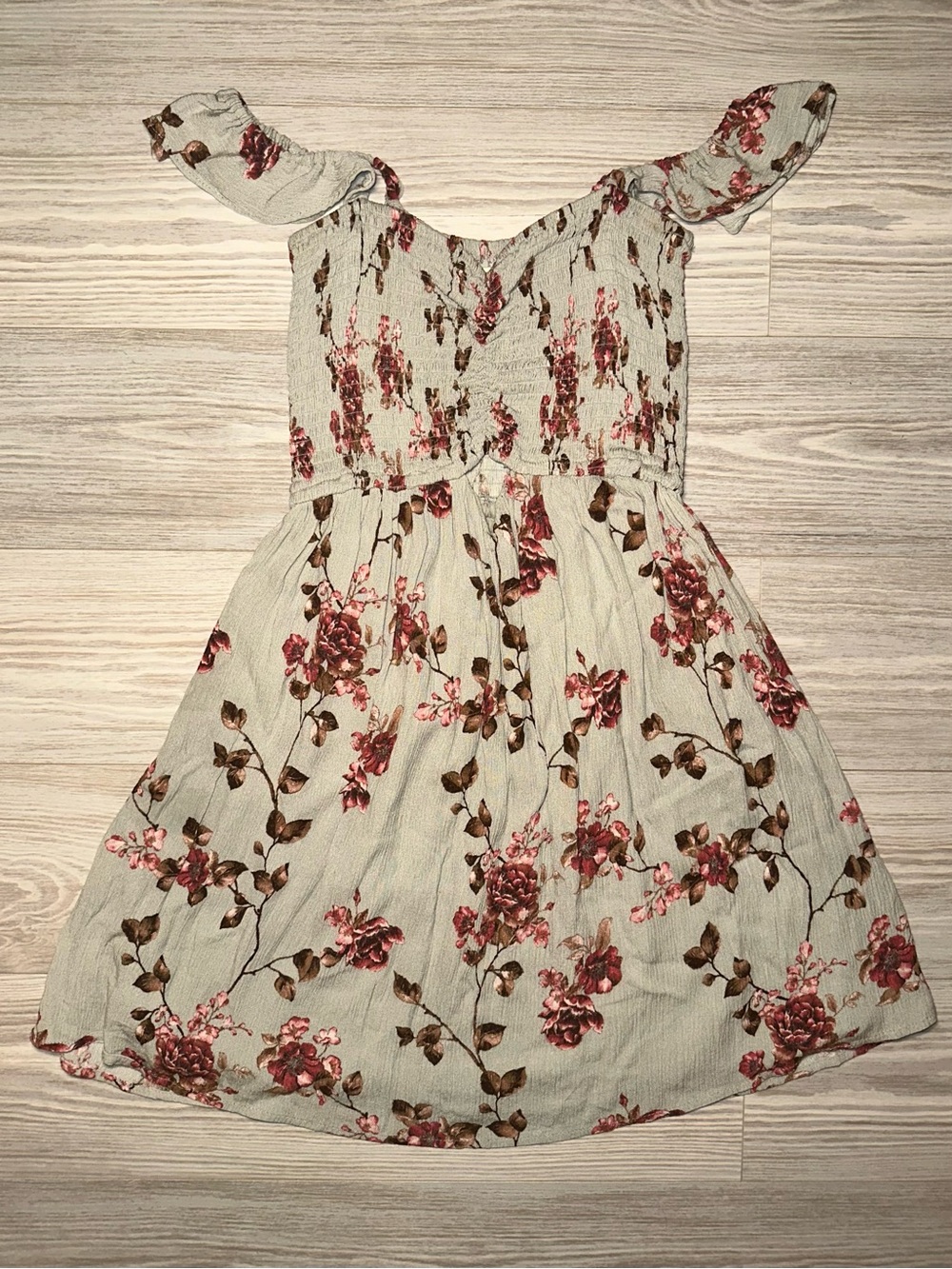 Altar'd State Sage Mini Dress with Vintage Mauve Floral Print - Picture 4 of 9
